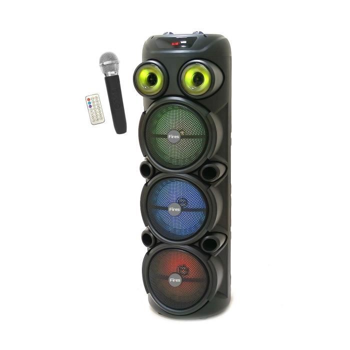 INOVALLEY Light-Up Karaoke Speaker - KA129-XXL - Bluetooth V5.0 - 90 cm - 1000 W - Wireless Microphone Included
