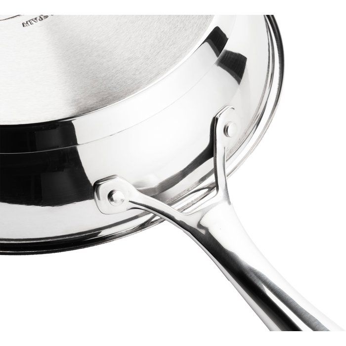 INOXIBAR Frying Pan - Ø 26 cm - Ergonomic Handle - Stainless Steel - Compatible with All Hobs