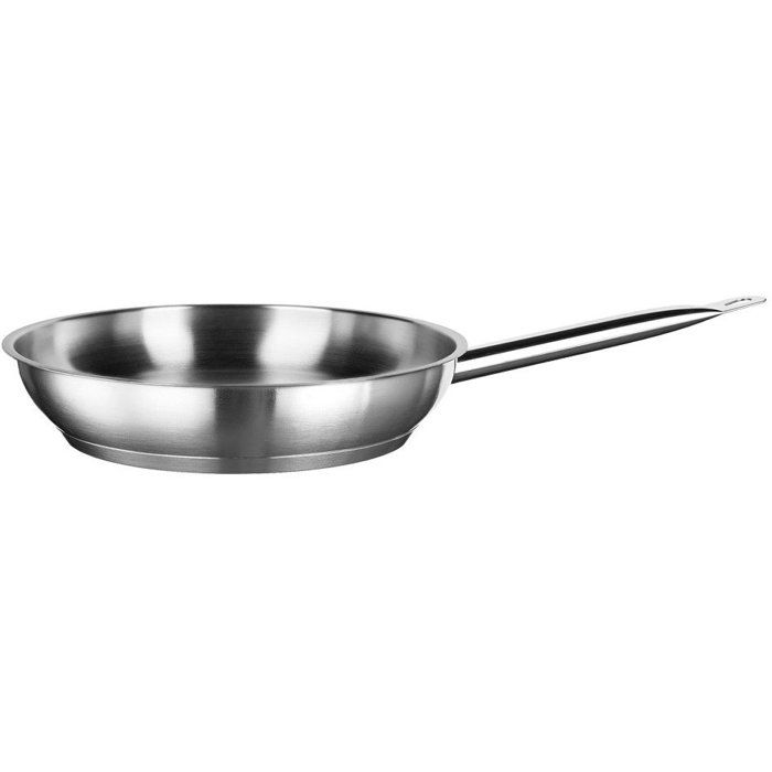 INOXIBAR Poele Stainless Steel Professional Line - No anti-stick - Ø 26 cm - Gray - All heat sources including induction