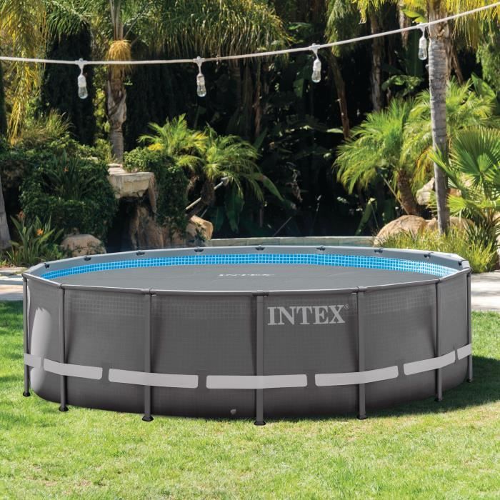 INTEX Bubble Pool Cover - 4.20 m Diameter - Reinforced for Durability - Grey