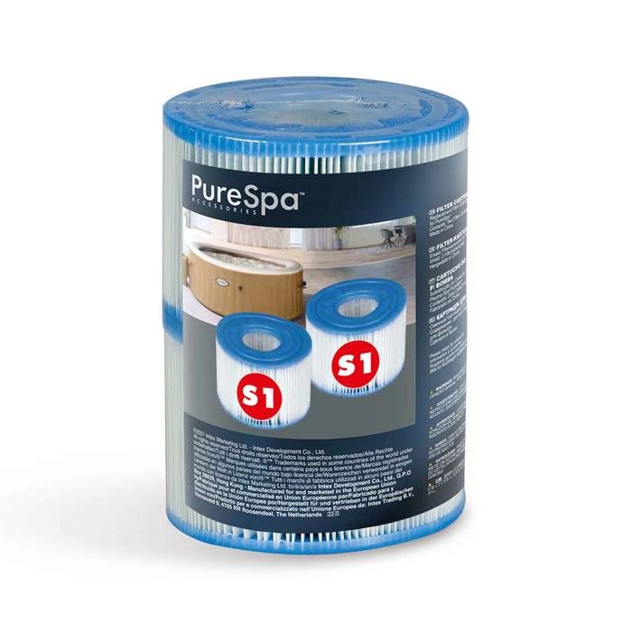 Pack of 2 Filter Cartridges for INTEX Pure Spa - Easy-to-Clean Dacron Fiber