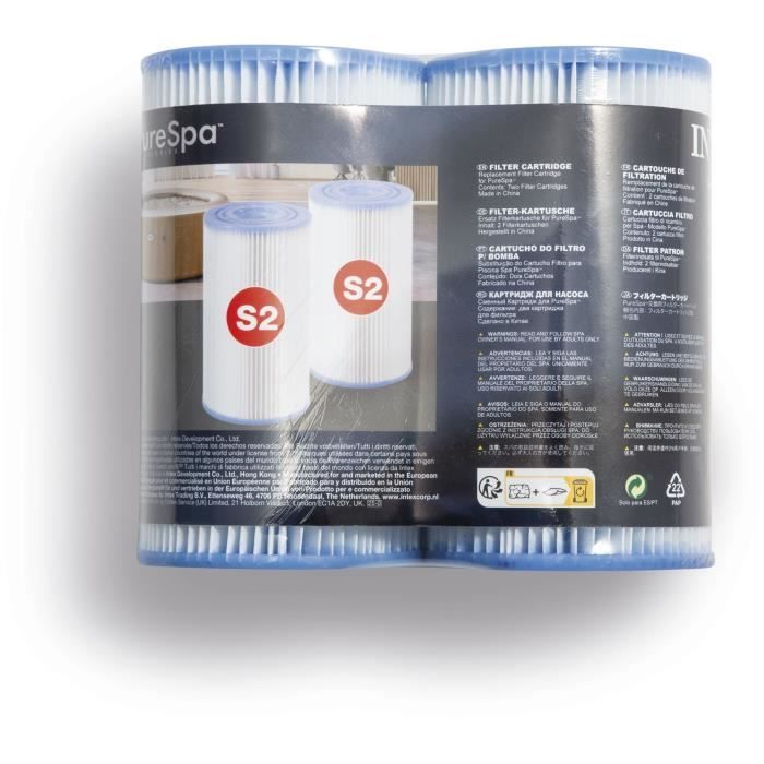 INTEX Pack of 2 Cartridges for Pure SPA S2