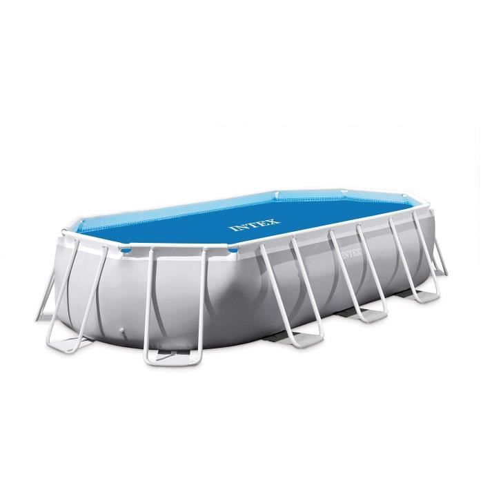 Bâche a bulles pour piscine ovale Intex UTF00148 - 4,00m x 2,00m - Bleu - 120 microns