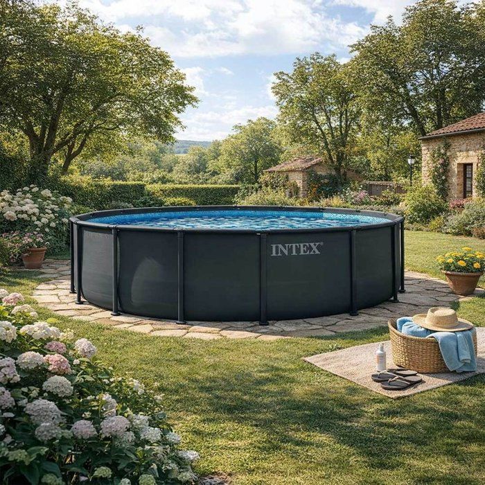 Intex Ultra XTR Above Ground Pool Kit - 488 x 122 cm - Round (Ladder, valves, filter, cover, ground mat) - 26326GS