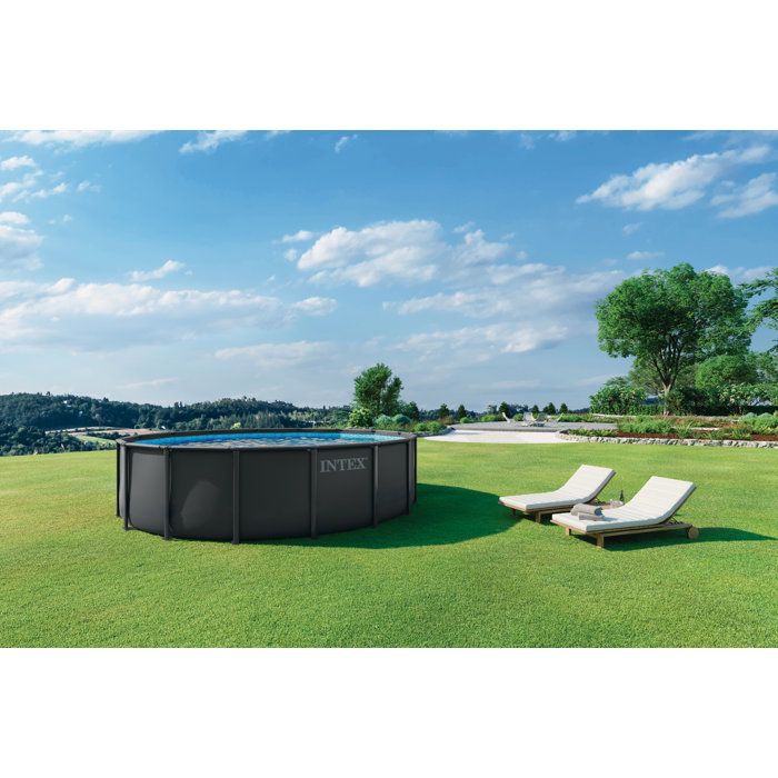 Intex Ultra XTR Above Ground Pool Kit - 488 x 122 cm - Round (Ladder, valves, filter, cover, ground mat) - 26326GS