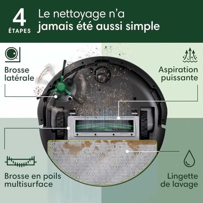 iRobot Roomba 105 Combo - 7000 Pa - 2 hours - LiDAR Navigation 7KPa