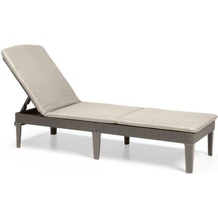 Allibert by KETER Sun Lounger - Jaipur - Wicker-look Resin - Cappuccino