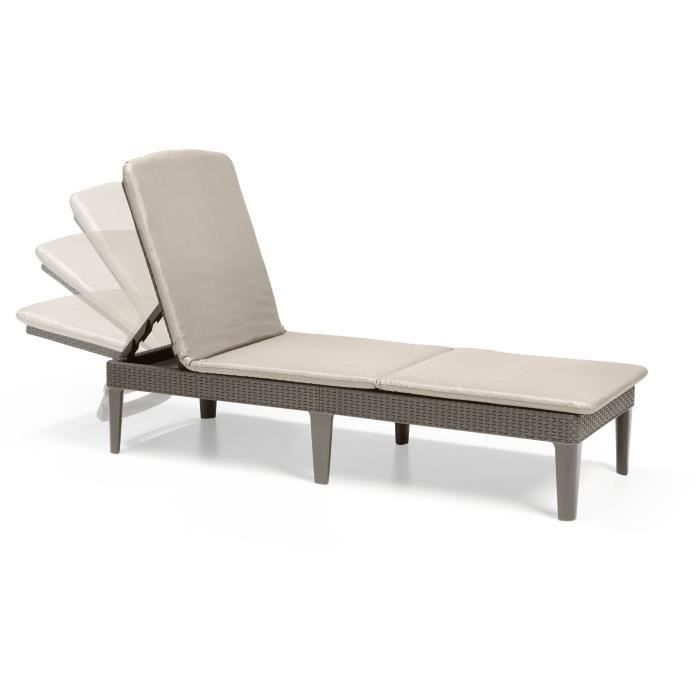 Allibert by KETER Sun Lounger - Jaipur - Wicker-look Resin - Cappuccino