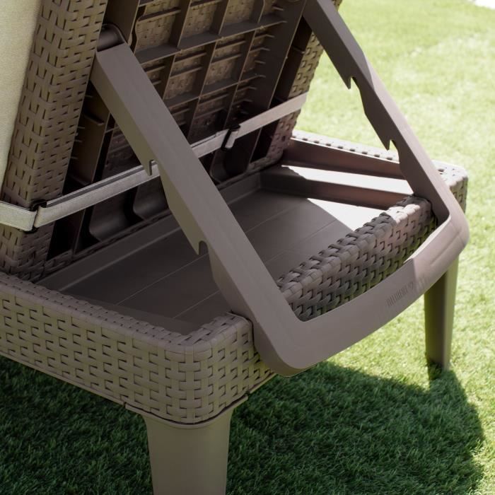 Allibert by KETER Sun Lounger - Jaipur - Wicker-look Resin - Cappuccino