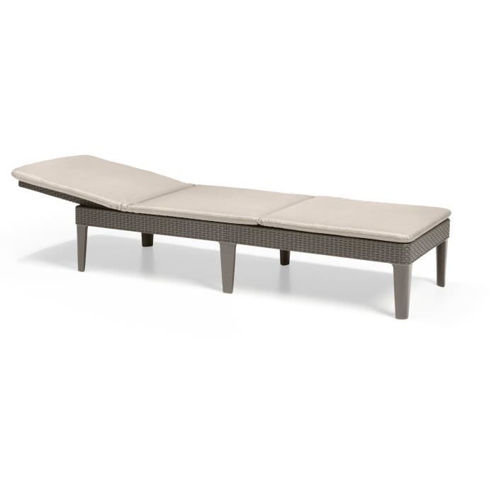 Allibert by KETER Sun Lounger - Jaipur - Wicker-look Resin - Cappuccino
