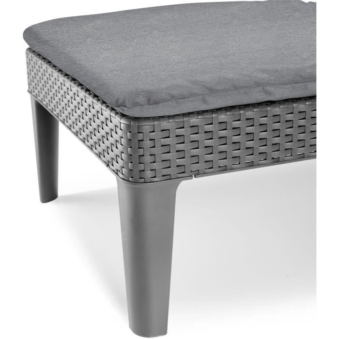 Allibert by KETER Sun Lounger - Jaipur - Imitation Woven Rattan Resin - Grey
