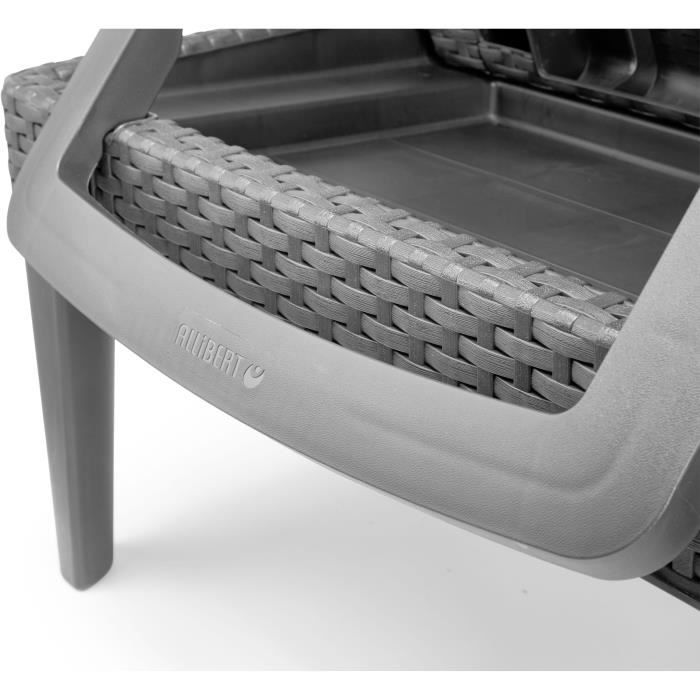 Allibert by KETER Sun Lounger - Jaipur - Imitation Woven Rattan Resin - Grey