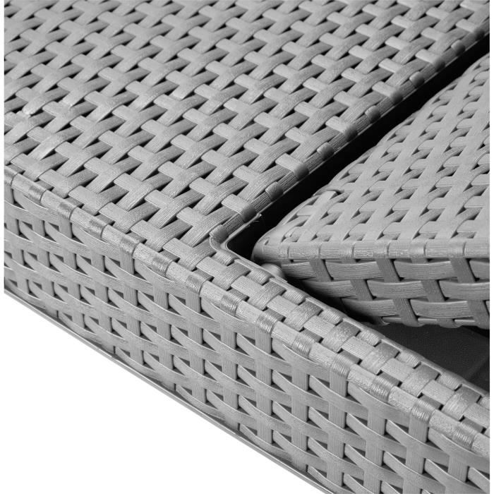 Allibert by KETER Sun Lounger - Jaipur - Imitation Woven Rattan Resin - Grey