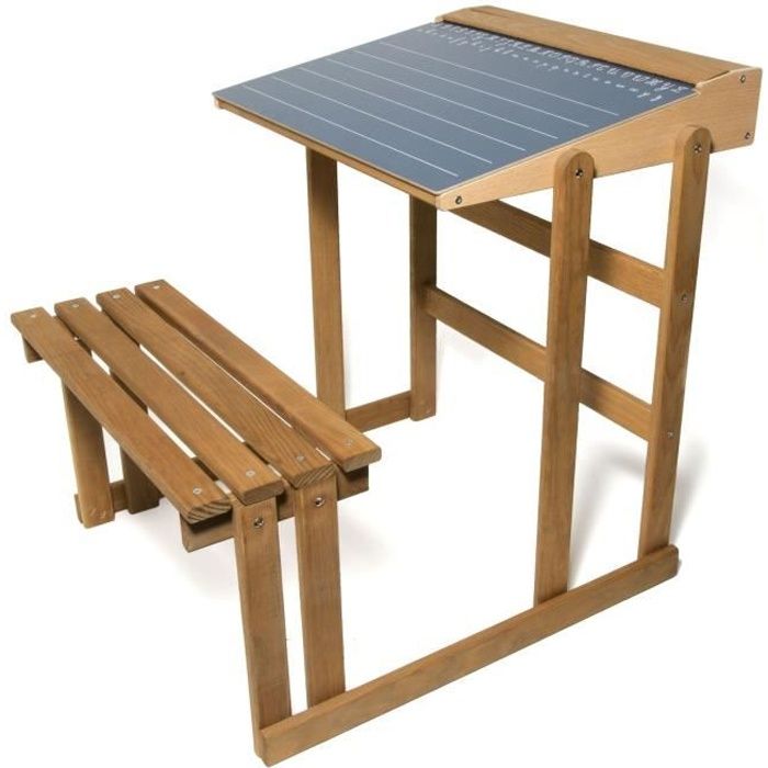 JEUJURA Wooden School Desk - Oak Stained, Height 60 cm