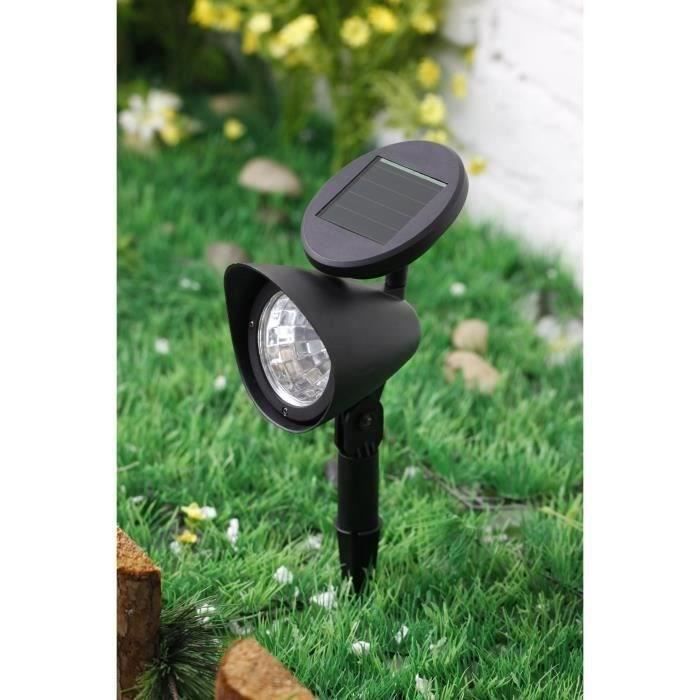 GALIX Plastic Solar Spotlight - 3 LEDs - Black - 6 Lumens