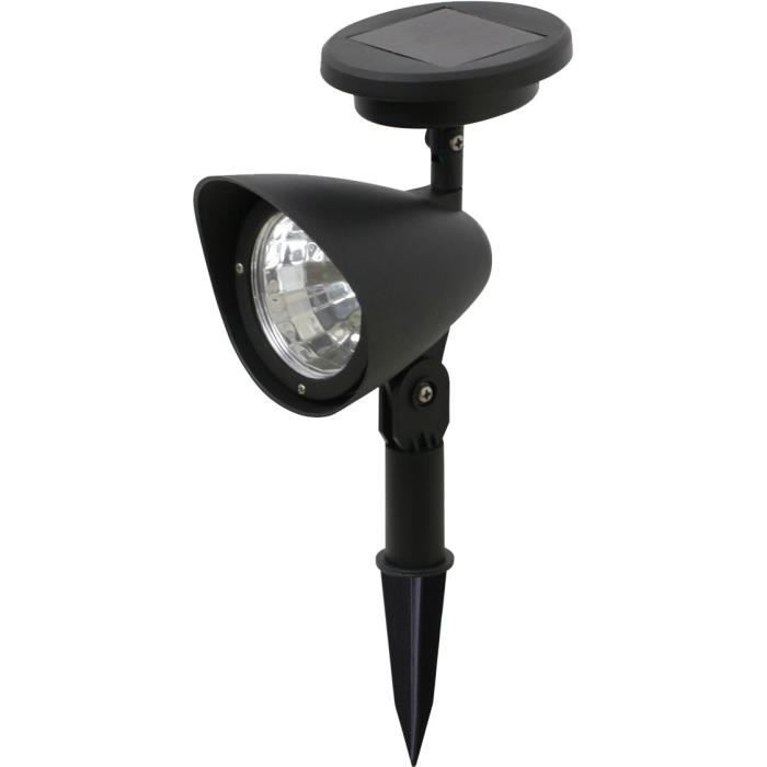 GALIX Plastic Solar Spotlight - 3 LEDs - Black - 6 Lumens
