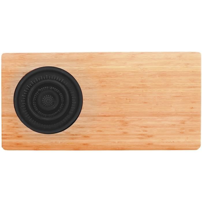 JOCCA Bamboo Cutting Board with Plastic Colander - 58 x 29 x 1.8 cm - Natural and Black