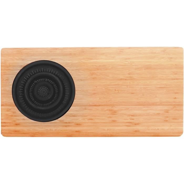 JOCCA Bamboo Cutting Board with Plastic Colander - 58 x 29 x 1.8 cm - Natural and Black