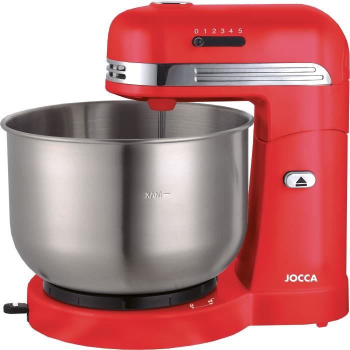 JOCCA Stand Mixer - 3.5 L Stainless Steel Bowl - 5 Speeds - Red and Grey