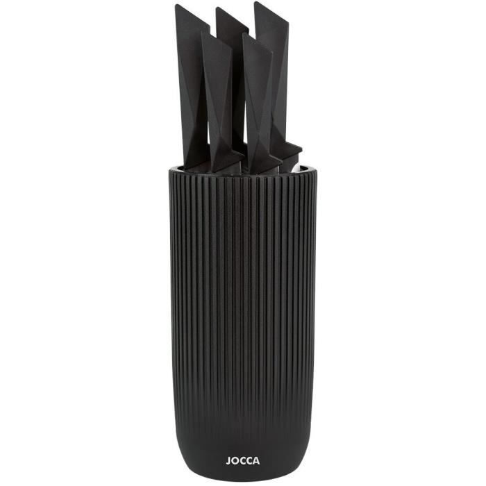 JOCCA Set of 5 Knives - Polypropylene Block - Black