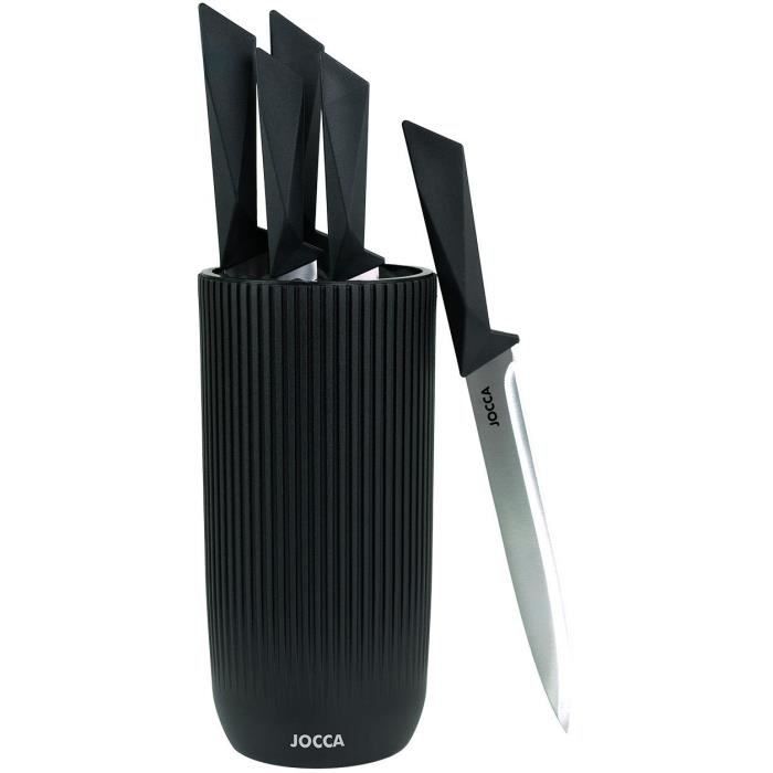 JOCCA Set of 5 Knives - Polypropylene Block - Black