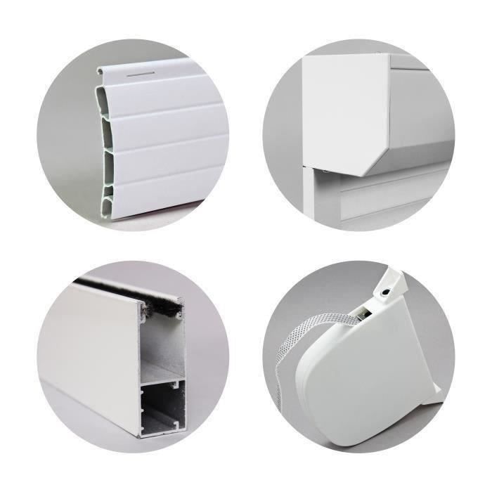 PVC Roller Shutter - 120 cm x 100 cm - Manual Operation - White W100