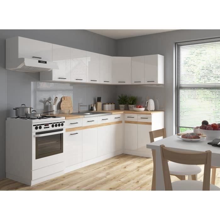 JUNONA Kitchen Base Cabinet - 3 Drawers - Glossy White - W 40 x H 86 x D 60 cm