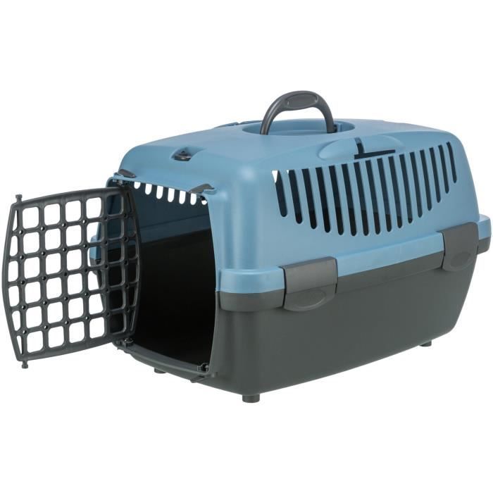 TRIXIE Capri 1 Pet Carrier - XS: 32x31x48 cm - Light Grey and Blue - For Dogs and Cats
