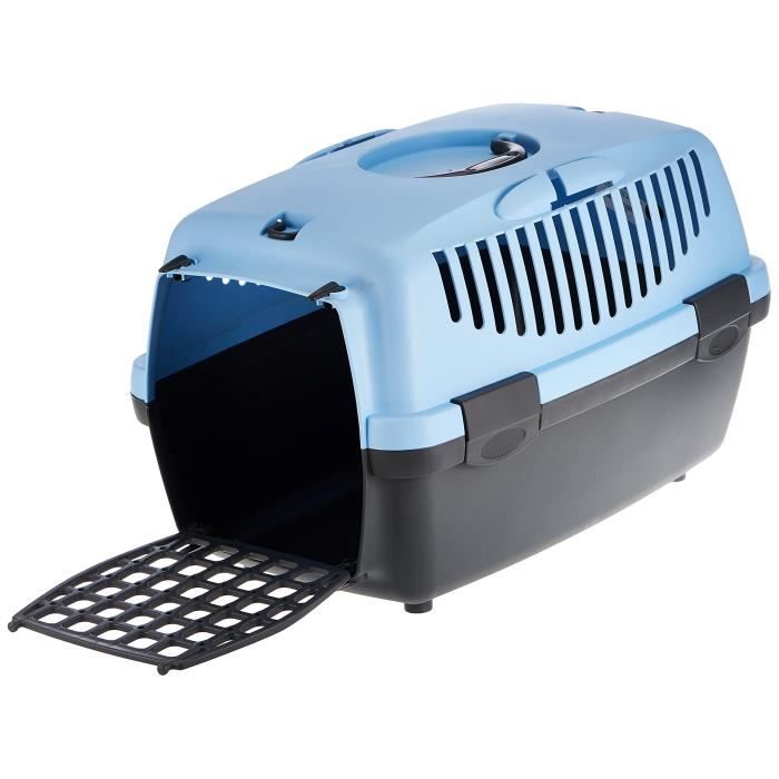 TRIXIE Capri 1 Pet Carrier - XS: 32x31x48 cm - Light Grey and Blue - For Dogs and Cats