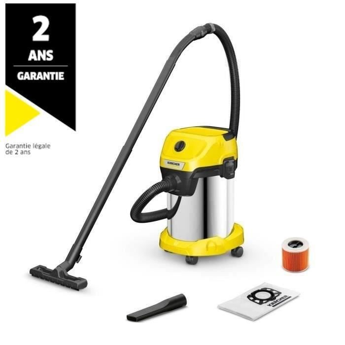 KARCHER WD 3 S V-19/4/20 Wet and Dry Vacuum Cleaner - 19 L Stainless Steel Tank - 1000W (Blower Function)
