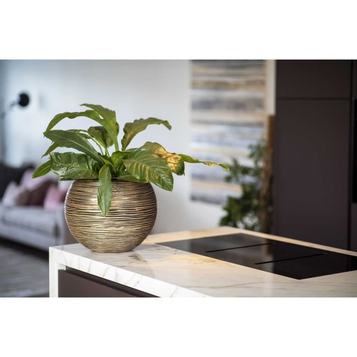 CAPI EUROPE Vase Sphere RIB NL - 40 x 32 cm - Black and Gold