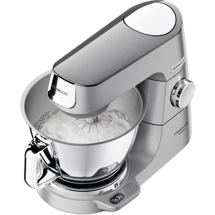 KENWOOD KVC85.124.SI Titanium Chef Baker Stand Mixer - 2 Stainless Steel Bowls - Integrated 6 kg Scale