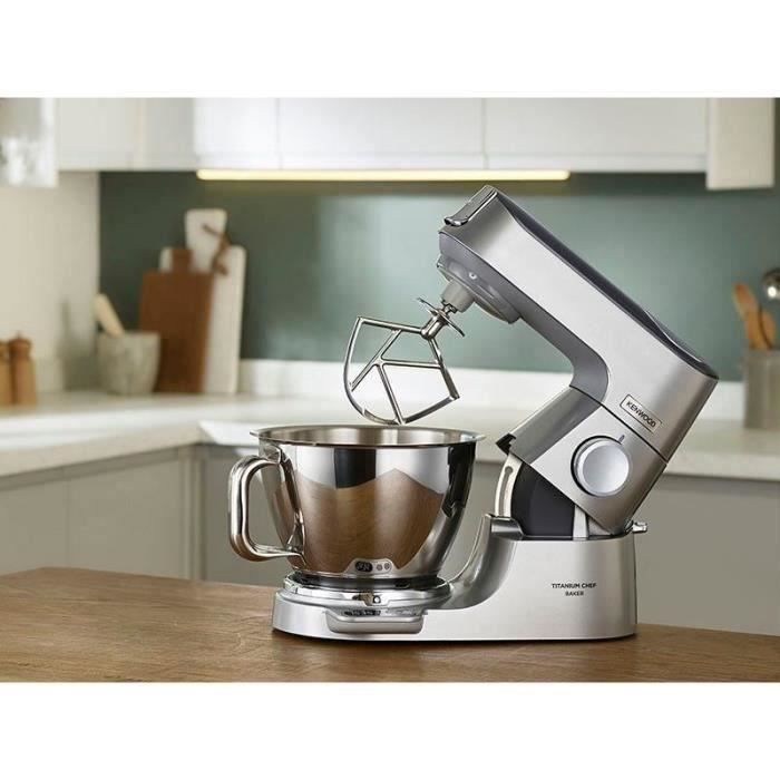 KENWOOD KVC85.124.SI Titanium Chef Baker Stand Mixer - 2 Stainless Steel Bowls - Integrated 6 kg Scale