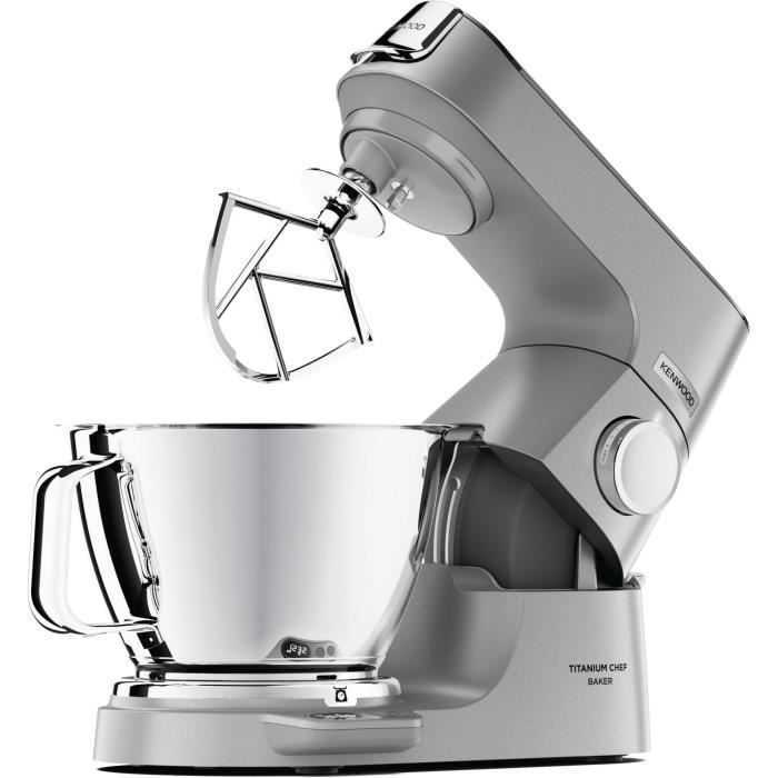 KENWOOD KVC85.124.SI Titanium Chef Baker Stand Mixer - 2 Stainless Steel Bowls - Integrated 6 kg Scale