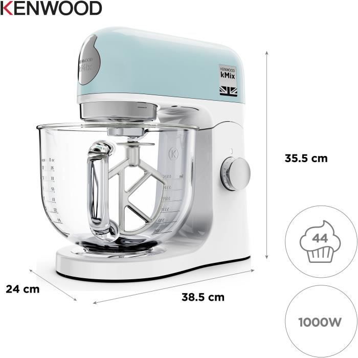 KENWOOD kMix Stand Mixer - 1000W - 5 L Glass Bowl - KMX754APB