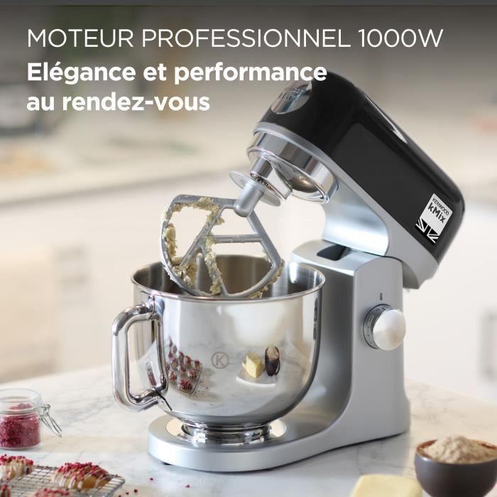 KENWOOD kMix KMX750BK Stand Mixer - 5 L Bowl - 6 Speeds - 3 Accessories - Black 5-liter