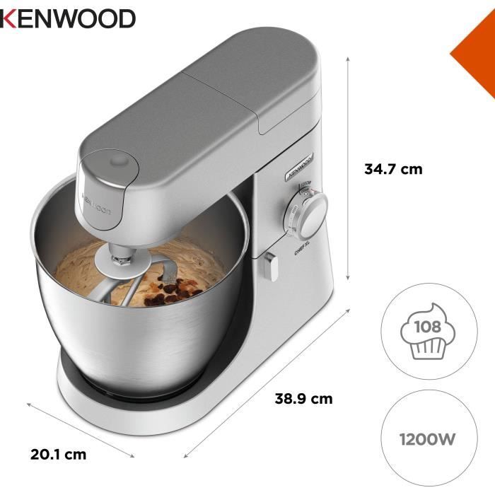 KENWOOD Chef XL Stand Mixer - 1200W - 6.7 L Bowl + Meat Grinder - KVL4170S
