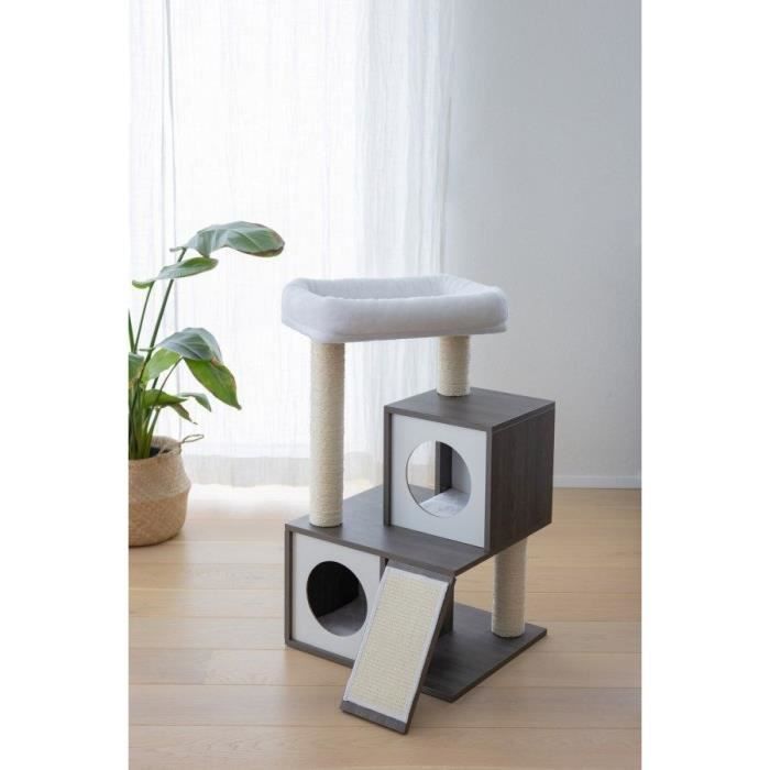 KERBL Flair Cat Tree - 48x44x86cm - White/Gray - Sisal