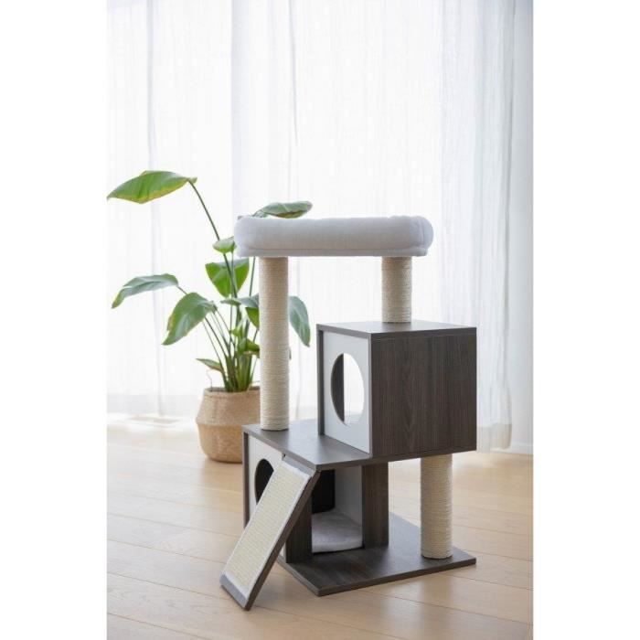 KERBL Flair Cat Tree - 48x44x86cm - White/Gray - Sisal
