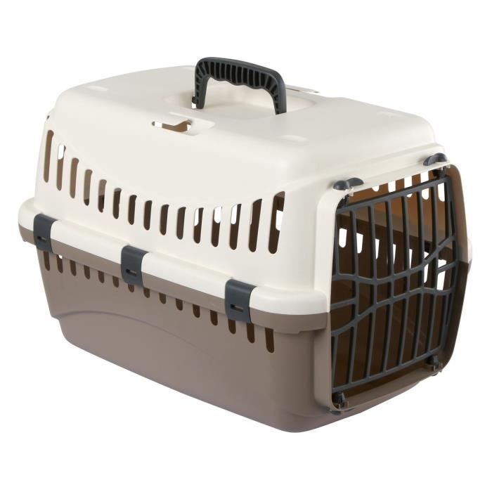 KERBL Dog Carrier 48x32x32cm - Cream and Taupe - Car Secure