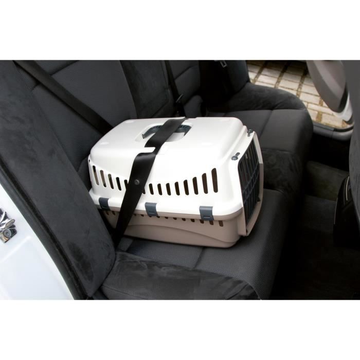 KERBL Dog Carrier 48x32x32cm - Cream and Taupe - Car Secure