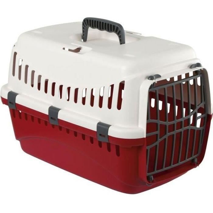 KERBL Expedition Dog Transport Box 48x32x32cm - Cream/Burgundy - Outdoor