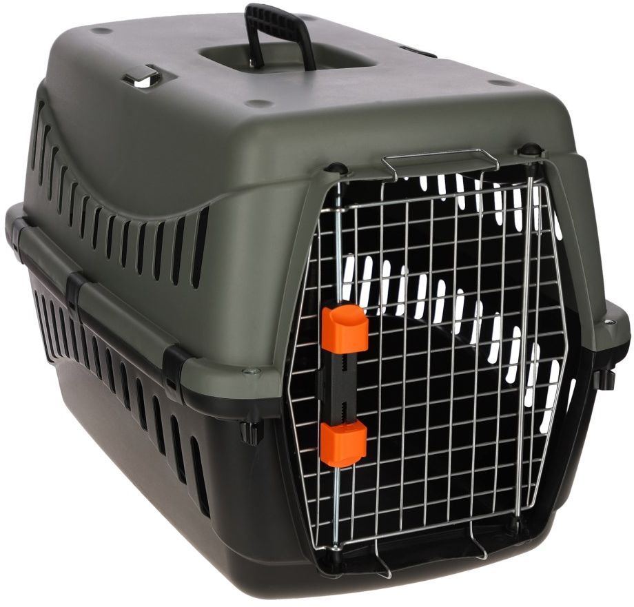 KERBL Eco Transport Box 58x38x38cm - Grey/Green - For Dogs and Cats