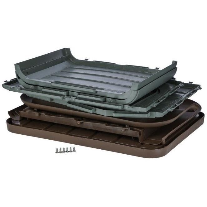 KERBL Outdoor Plastic Dog Kennel - Size M - 75x59x55cm - Grey/Brown