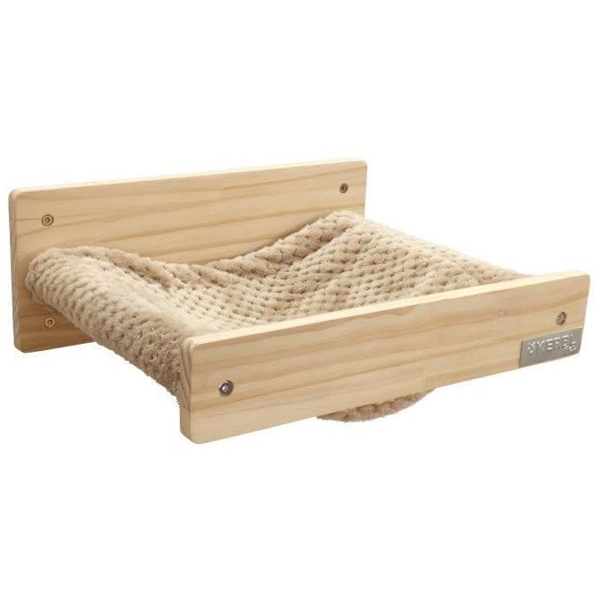 KERBL Wall-mounted Cat Hammock - TIMBER - 38x33.5x16 cm - Solid Wood