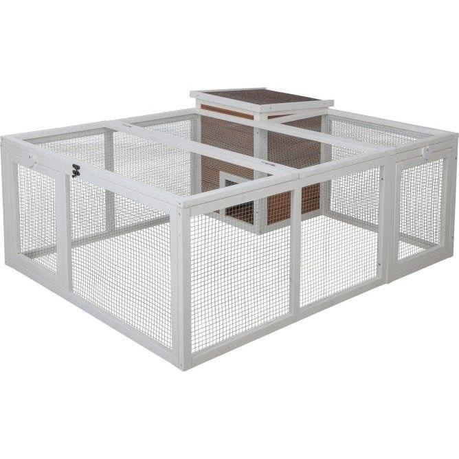KERBL Outdoor Small Animal Enclosure - 132x102x59cm - Integrated House - Wire Mesh