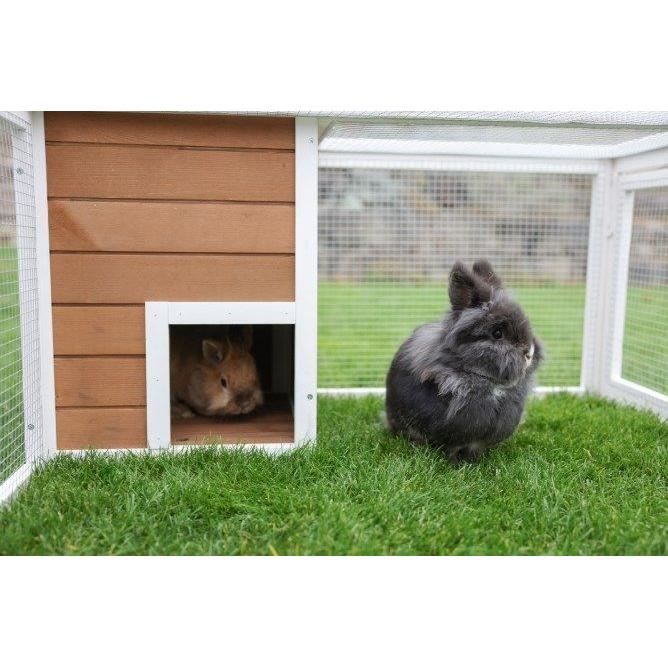 KERBL Outdoor Small Animal Enclosure - 132x102x59cm - Integrated House - Wire Mesh