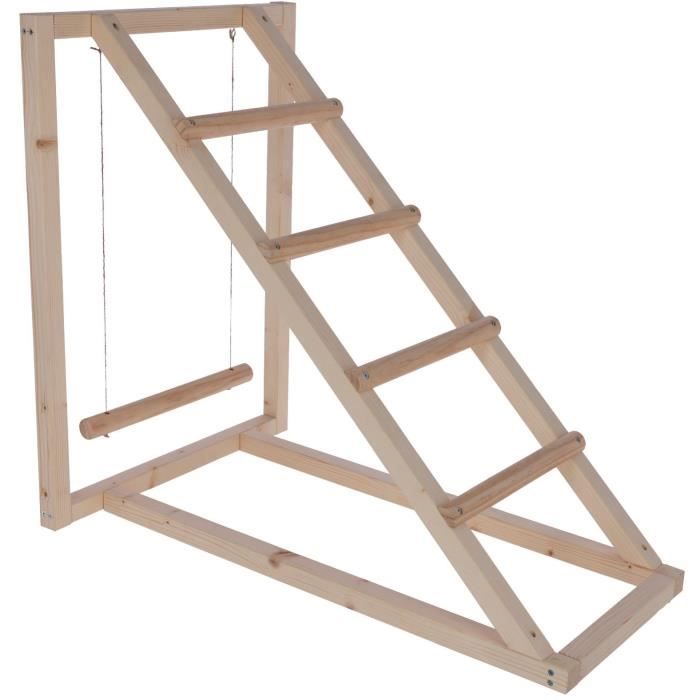 KERBL Chicken Climbing Tower - 85 x 55 x 76 cm - With Swing - Sturdy Ladder