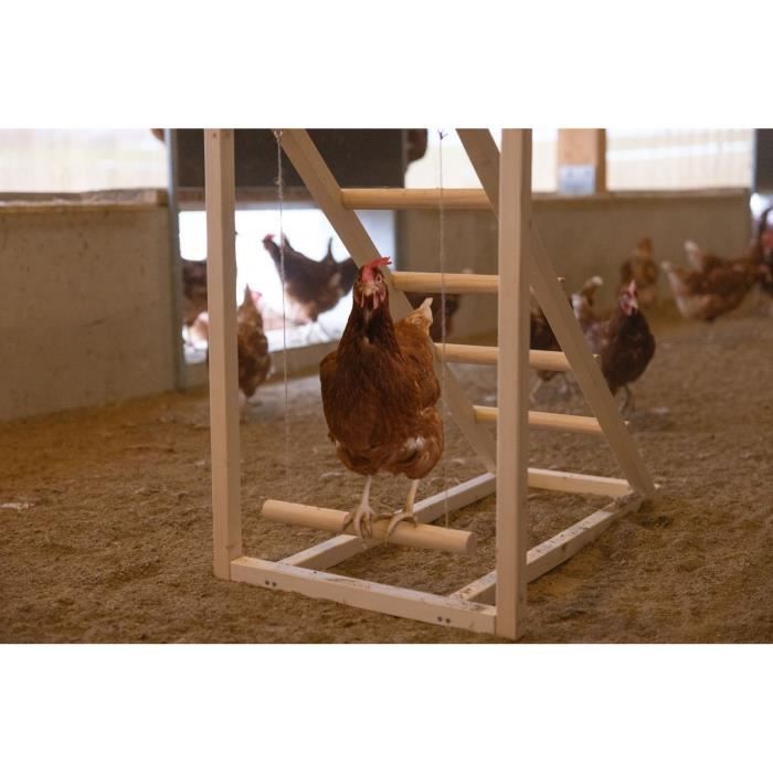 KERBL Chicken Climbing Tower - 85 x 55 x 76 cm - With Swing - Sturdy Ladder
