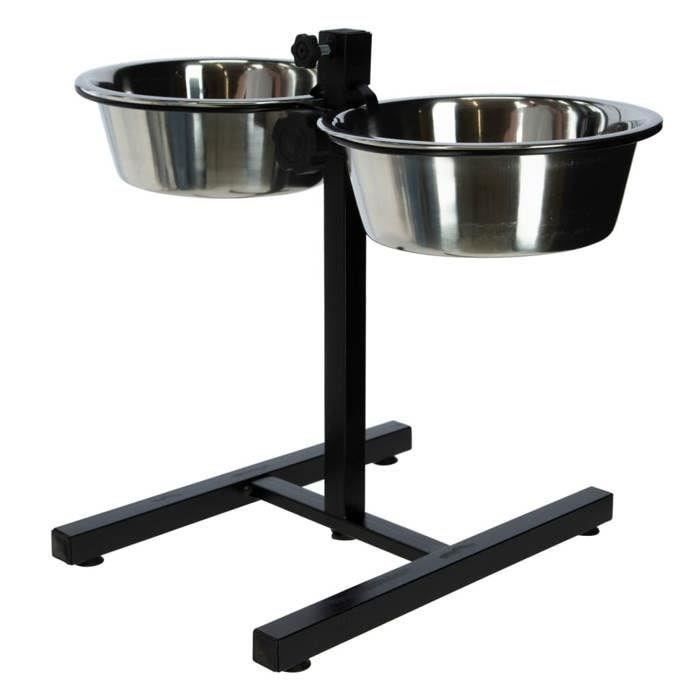 Kerbl Pet Feeders with Stand 2x2.8 L 43 cm Black